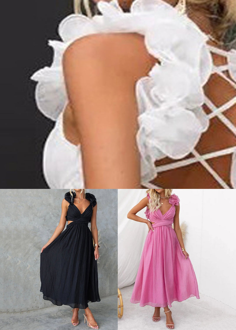 White Wrinkled Cotton Long Dresses Summer