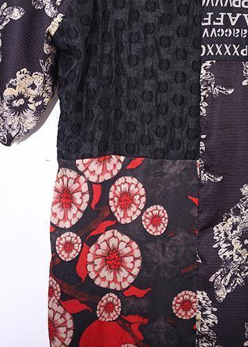 Silk Red Printed Chest Cross Letter Dress Loose Clothing