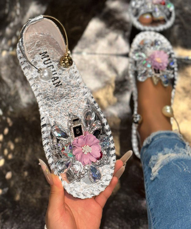 Silver Zircon Splicing Best Sandals for Walking