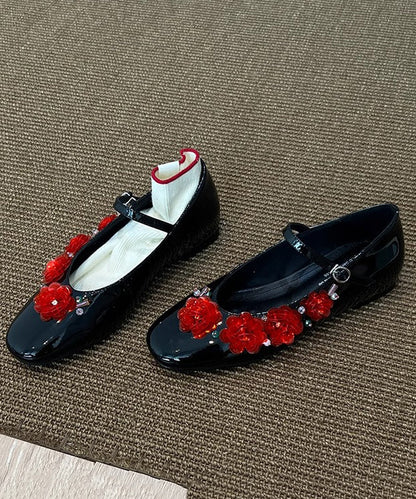 Silver Sheepskin Flat Shoes Splicing Buckle Strap
