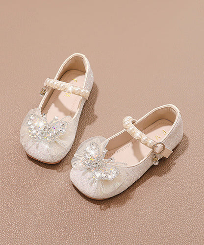 Silver Zircon Nail Bead Princess Shoes New Soft Sole