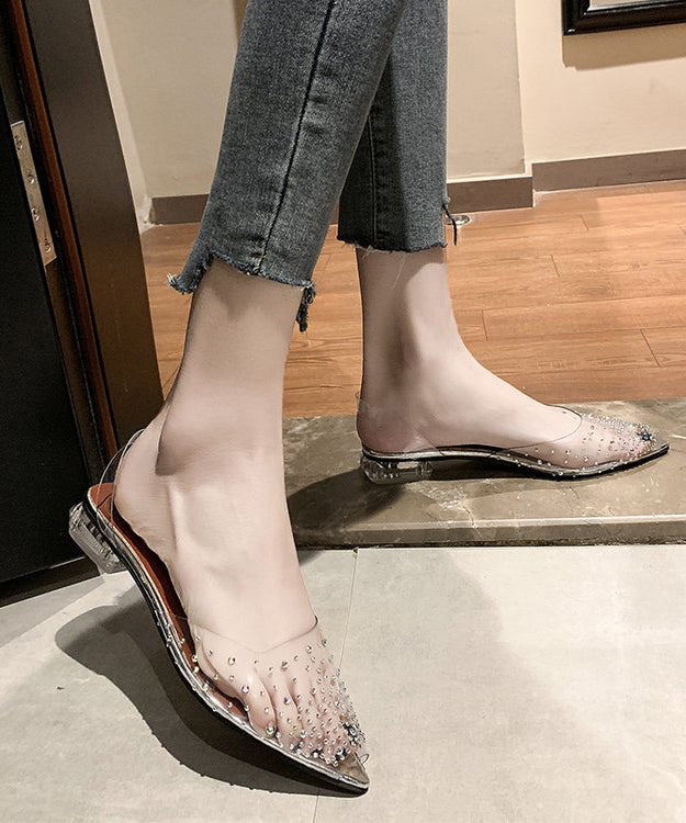 Silver Zircon Splicing Clear Best Sandals for Walking