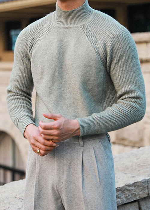 Simple Apricot Turtleneck Cozy Knit Sweater Tops Winter