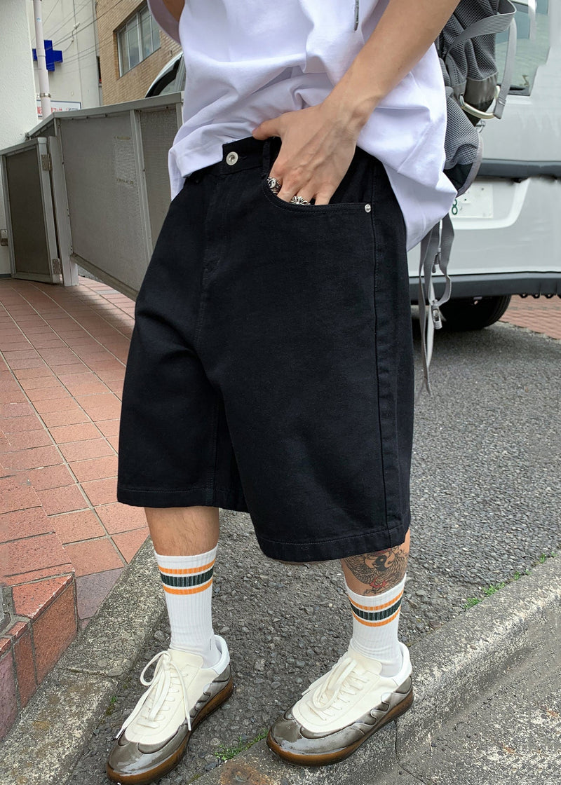 Simple Black Pockets Pants High Waist Summer