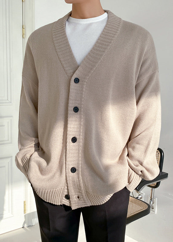 Simple Black V Neck Button Knit Cardigan Spring