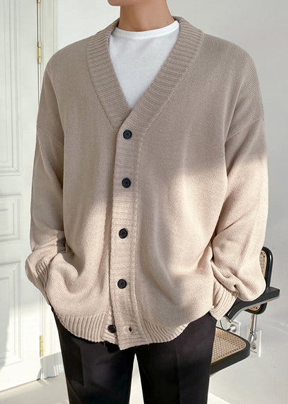 Simple Black V Neck Button Knit Cardigan Spring