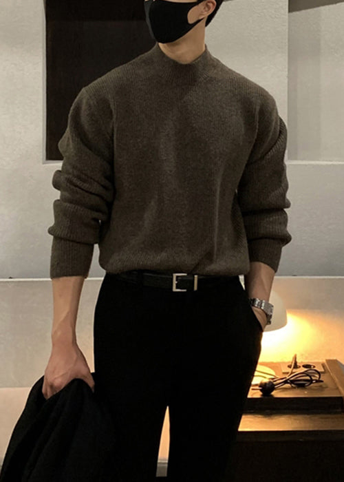 Simple Coffee Cozy Knit Sweaters Winter