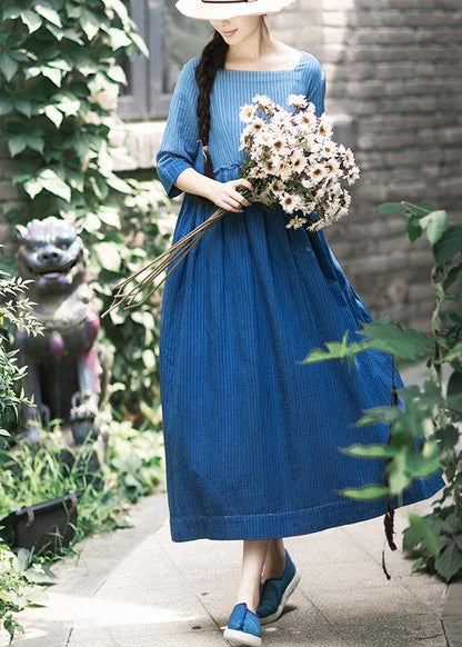 Simple Collar Spring Quilting Tutorials Blue Striped Dress