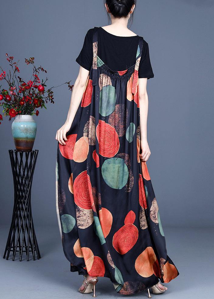 Simple Dot Summer a Line Spaghetti Strap Dress