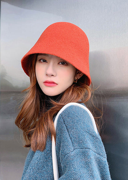 Simple Versatile Coffee Woolen Bucket Hat