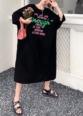 Simple Green O-neck Cotton Summer Dresses