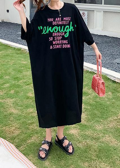 Simple Green O-neck Cotton Summer Dresses