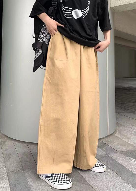 Simple Green Wide Leg Pants Cotton Wide Leg Pants Summer