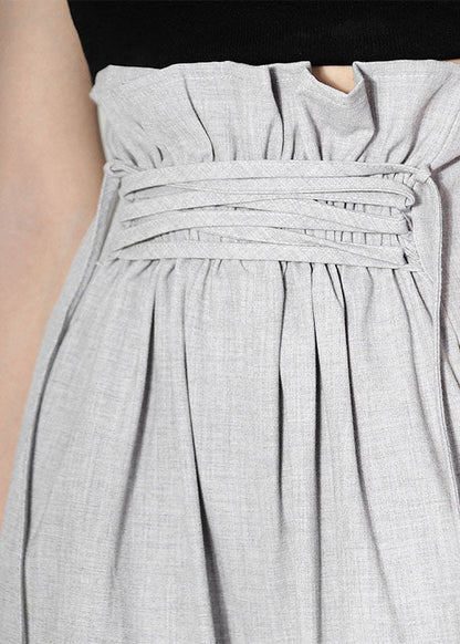 Simple Grey High Waist Wide Leg Pants
