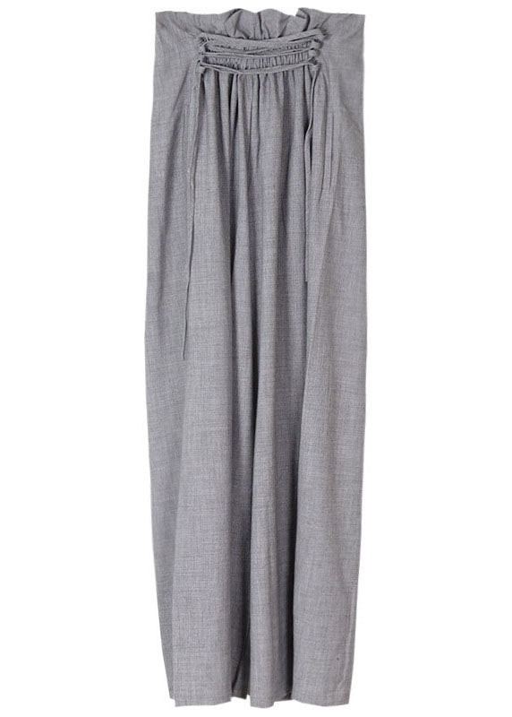 Simple Grey High Waist Wide Leg Pants