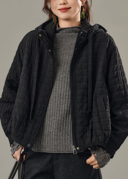 Simple Lavender Oversized Fine Cotton Filled Hoodie Coat Winter