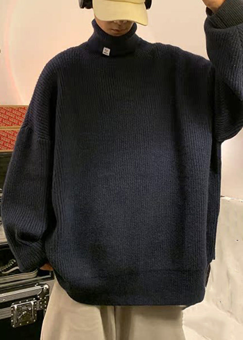 Simple Navy Cozy Knit Sweaters