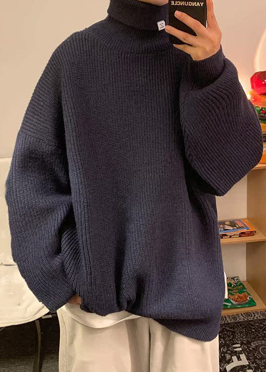 Simple Navy Cozy Knit Sweaters