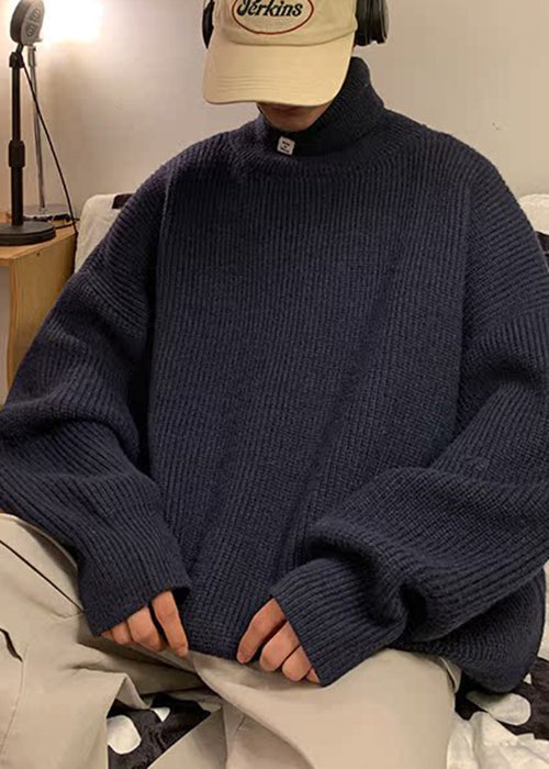 Simple Navy Cozy Knit Sweaters