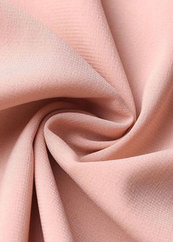 Simple Pink V Neck Spaghetti Strap and Shirts Linen 2 Piece Spring