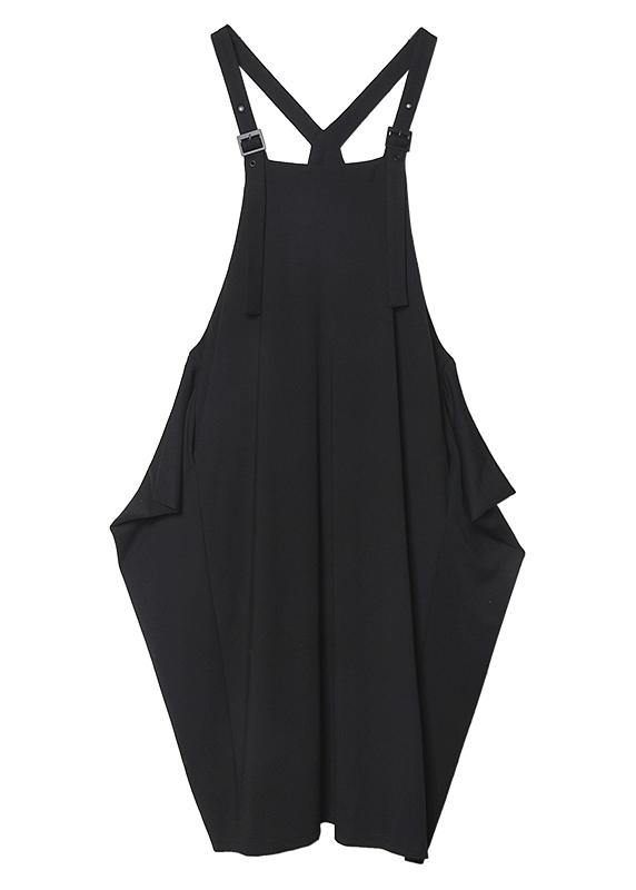 Simple Spaghetti Strap Asymmetric Spring Tunics Wardrobes Black Dress