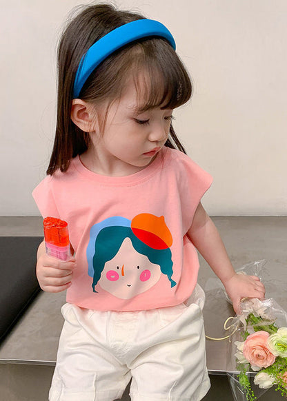 Simple White O-neck Print T Shirt Short Sleeve