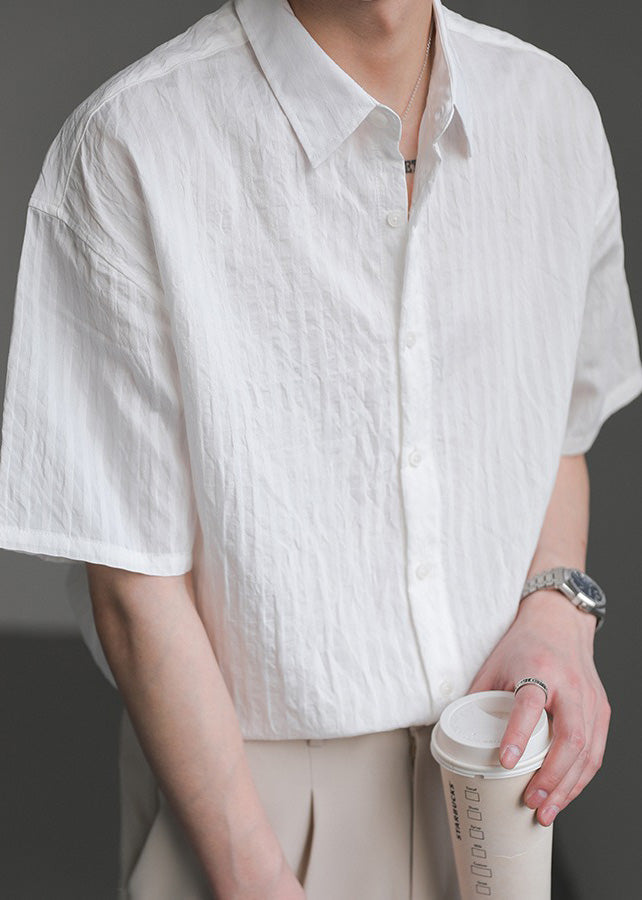 Simple White Peter Pan Collar Cotton Clothing Summer