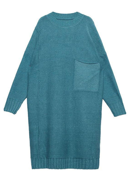 Simple Big Pockets Sweater Fall Dress Diy Black Tejidos Knitted Dress