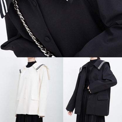 Simple black Fine clothes For Women Shape Sailor Collar outwears