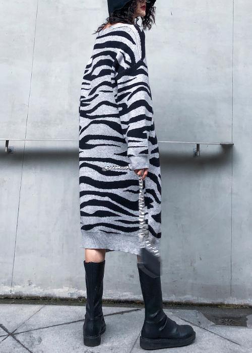 Simple Black Print Sweater Aesthetic Street Style O Neck Art Knitwear
