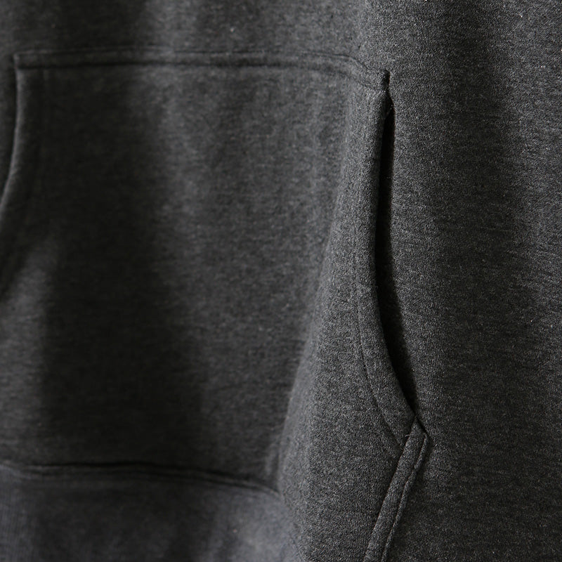 Simple Cotton Blouse Stylish Big Pockets Outfits Gray Silhouette Top Hooded