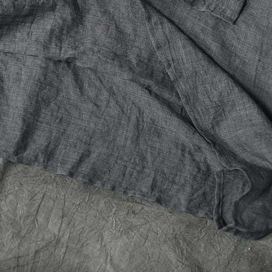 Simple Cotton Tunic Dressfashion Short Sleeve Gray Loose Cotton Dress