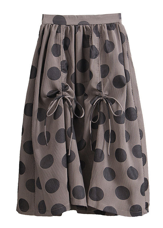 Simple Drawstring Print Warm Fleece Skirts Winter