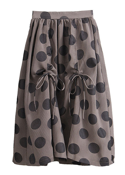 Simple Drawstring Print Warm Fleece Skirts Winter