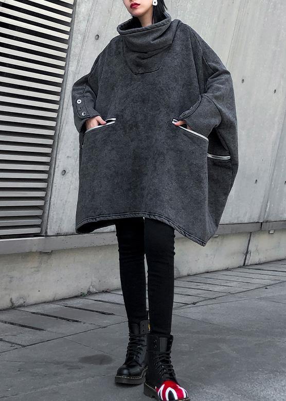 Simple Gray Clothes for Pockets Thick Clothing Shirts