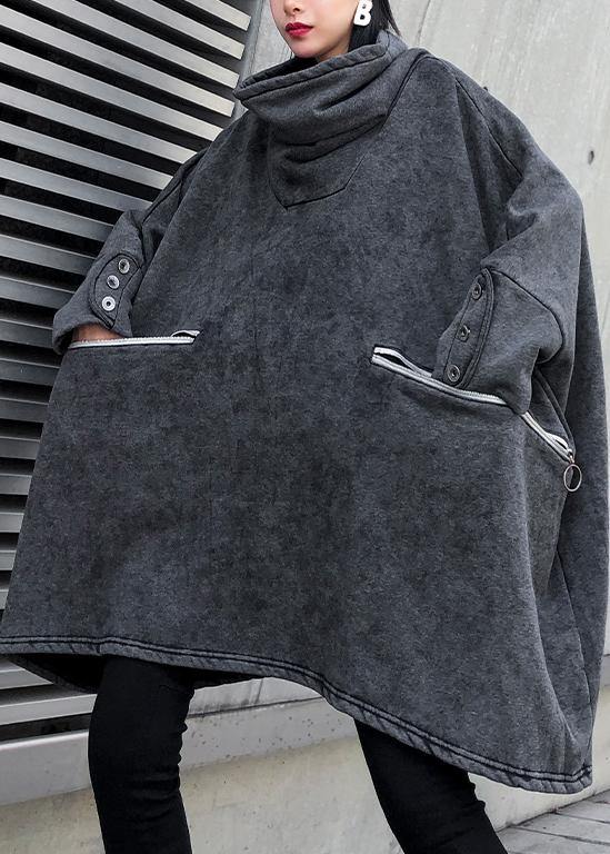 Simple Gray Clothes for Pockets Thick Clothing Shirts