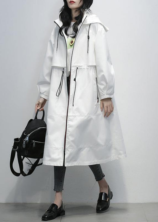 Simple Hooded Zippered Clothes for White Short Coats