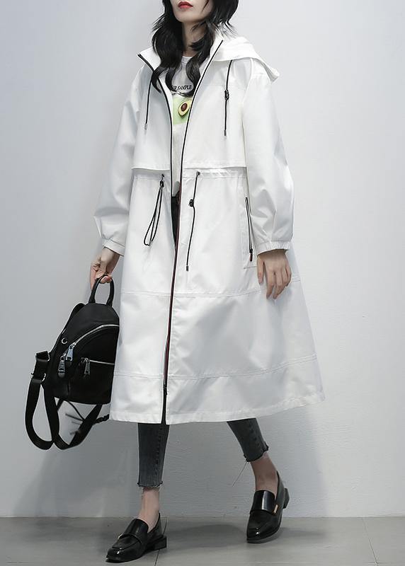 Simple Hooded Zippered Clothes for White Short Coats