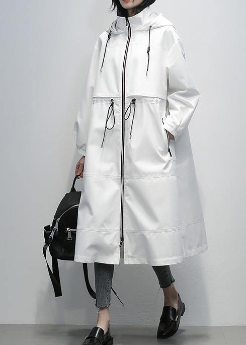 Simple Hooded Zippered Clothes for White Short Coats