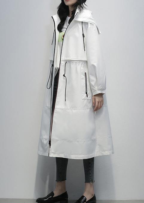 Simple Hooded Zippered Clothes for White Short Coats