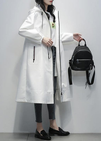 Simple Hooded Zippered Clothes for White Short Coats