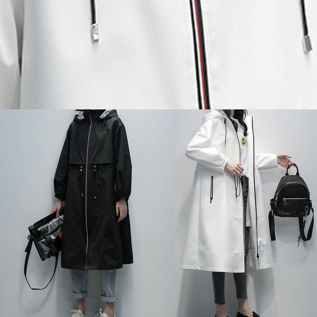 Simple Hooded Zippered Clothes for White Short Coats