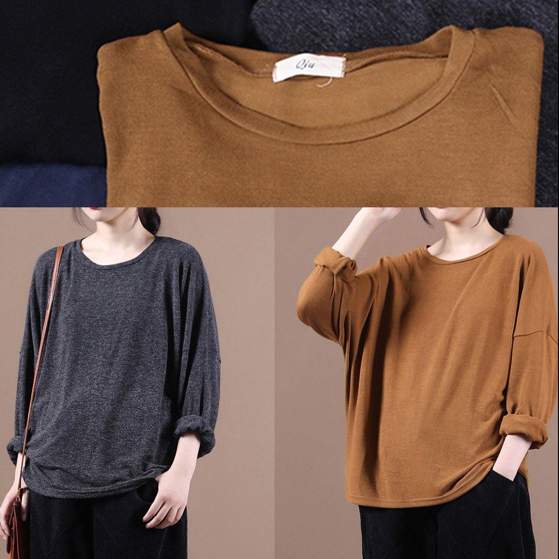Simple o neck baggy fall clothes For Women Christmas Gifts black shirts
