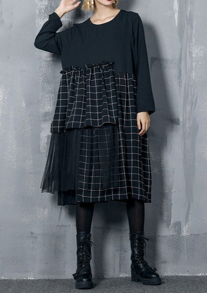 Simple Patchwork Dress for Indian Sewing Black Silk Cotton Dresses