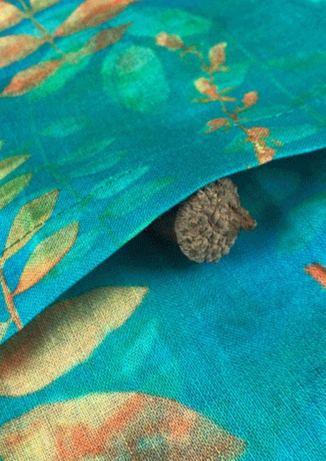 Simple V Neck Patchwork Linen Box Top Fabrics Green Prints Blouses Summer