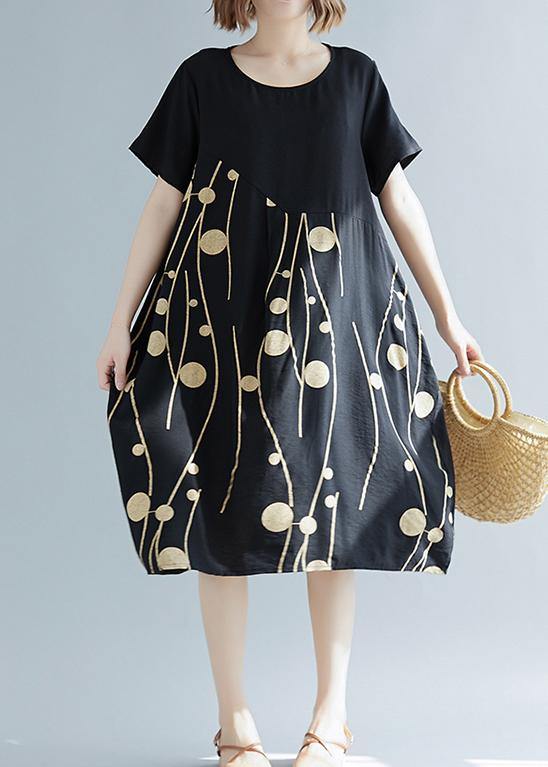Simple Red Cashew Nuts Cotton Linen Tunics Wild Daily Summer Dress