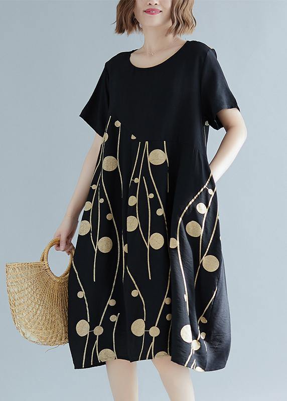 Simple Red Cashew Nuts Cotton Linen Tunics Wild Daily Summer Dress