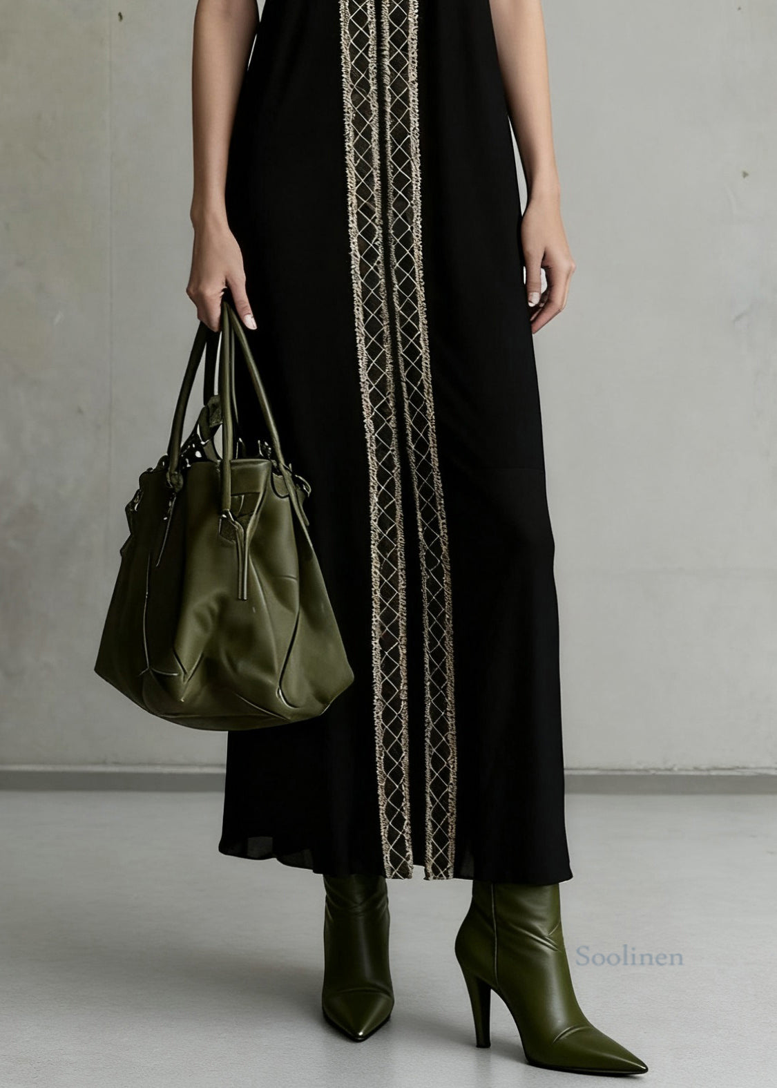Slim Fit Black Backless Plaid Spaghetti Strap Dress Sleeveless