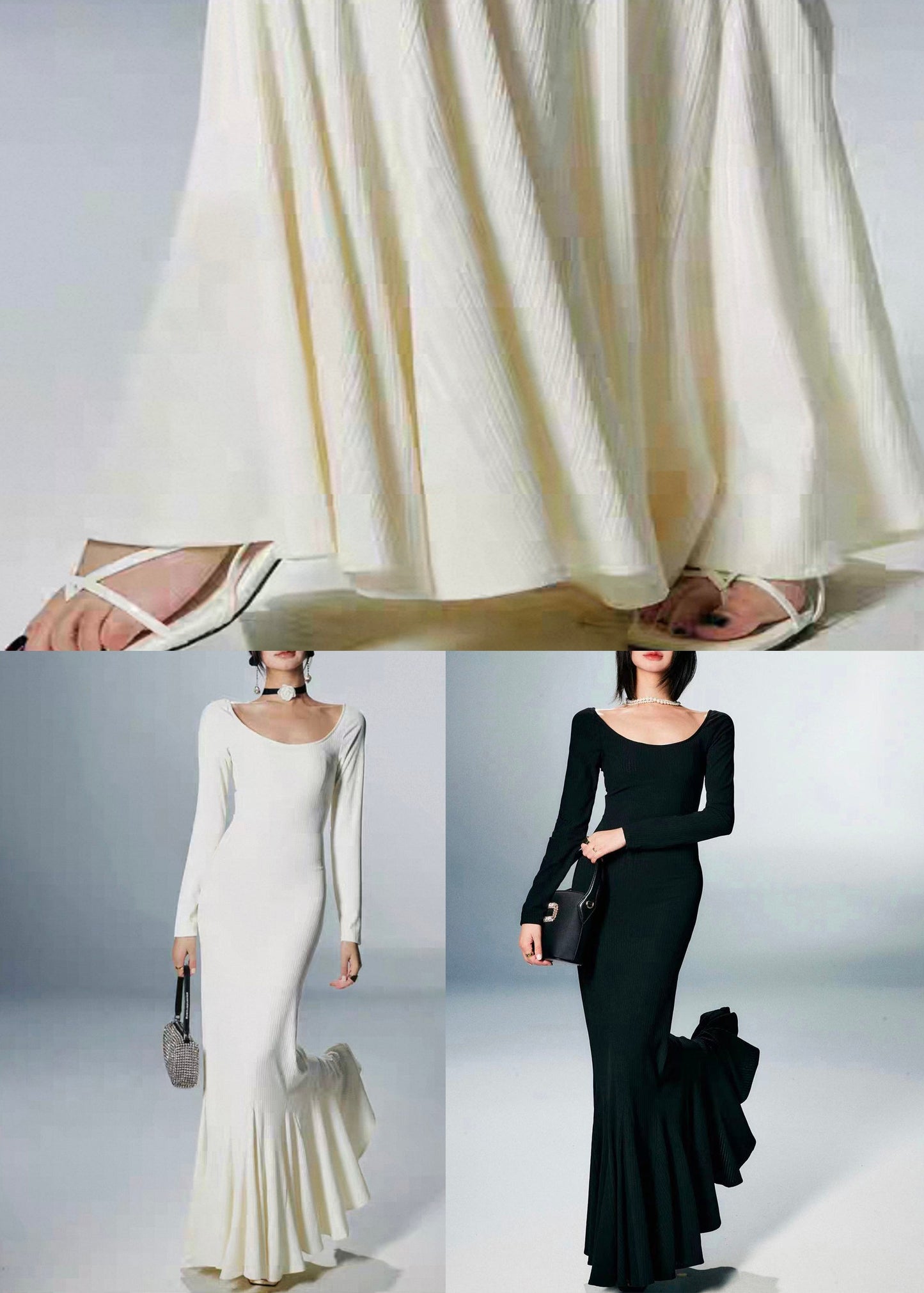 Slim Fit Black High Waist Cotton Maxi Dresses Fall