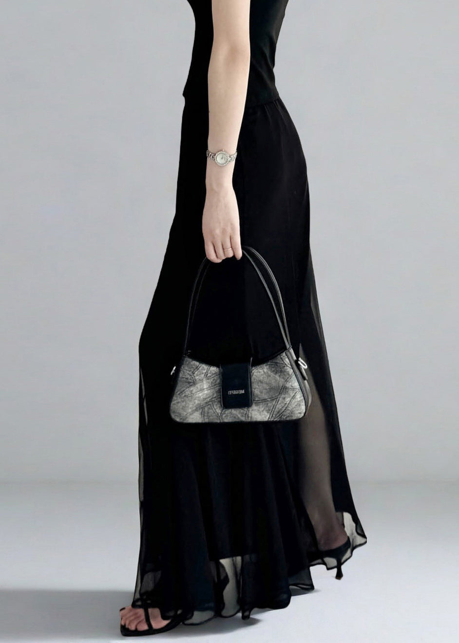 Slim Fit Black High Waist Tulle Skirt Summer